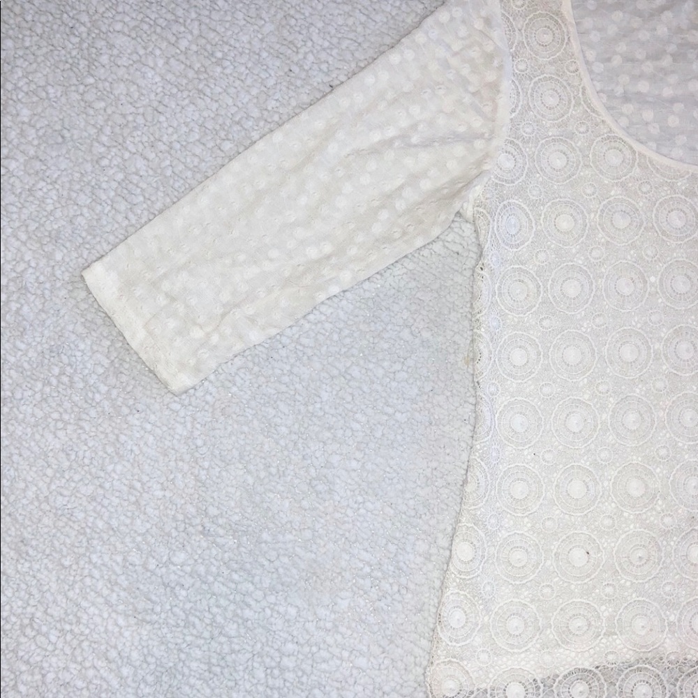 Lucky Brand lace off white top.
